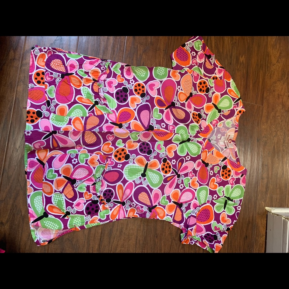 White cross scrub top